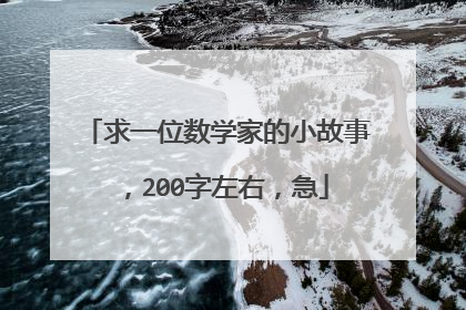 求一位数学家的小故事,200字左右,急