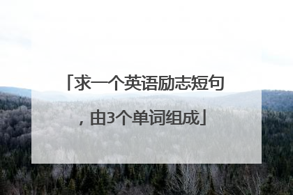求一个英语励志短句,由3个单词组成