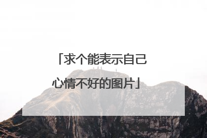 求个能表示自己心情不好的图片