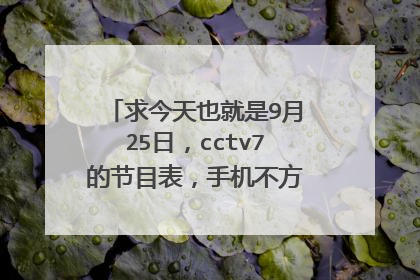 求今天也就是9月25日，cctv7的节目表，手机不方便，请各位帮忙查一下啊。马上给分。