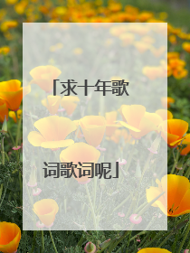 求十年歌词歌词呢