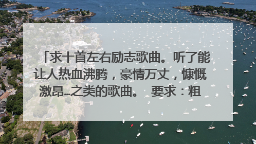 求十首左右励志歌曲。听了能让人热血沸腾，豪情万丈，慷慨激昂…之类的歌曲。 要求：粗矿 豪放 奋进……谢