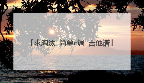 求淘汰 简单c调 吉他谱