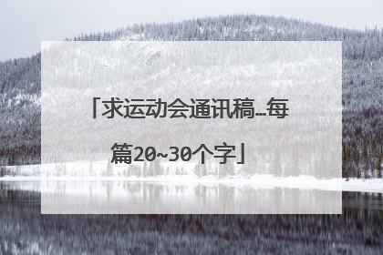 求运动会通讯稿…每篇20~30个字