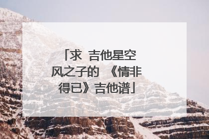 求 吉他星空 风之子的 《情非得已》吉他谱