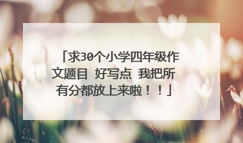 求30个小学四年级作文题目 好写点 我把所有分都放上来啦！！