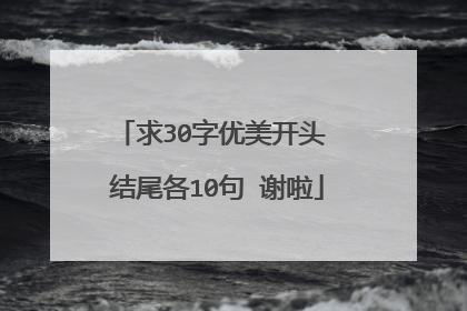 求30字优美开头 结尾各10句 谢啦