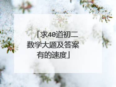 求40道初二数学大题及答案有的速度