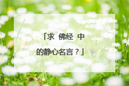 求 佛经 中的静心名言?
