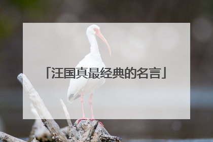 汪国真最经典的名言