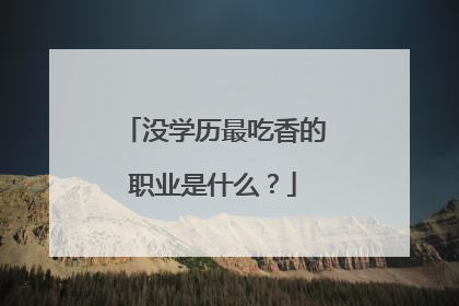 没学历最吃香的职业是什么？