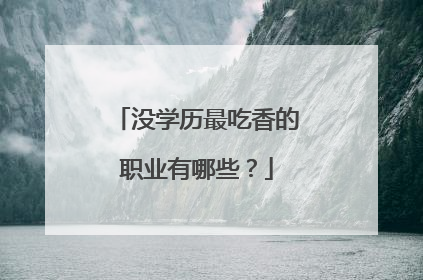 没学历最吃香的职业有哪些？