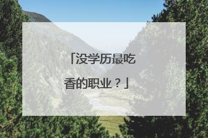 没学历最吃香的职业？