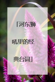 河东狮吼里的经典台词