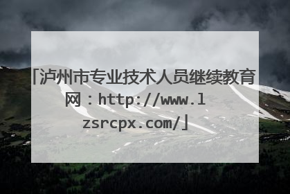 泸州市专业技术人员继续教育网：http://www.lzsrcpx.com/