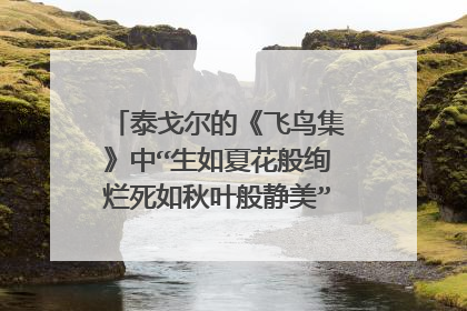 泰戈尔的《飞鸟集》中“生如夏花般绚烂死如秋叶般静美”英文原文是什么？