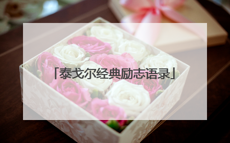 泰戈尔经典励志语录