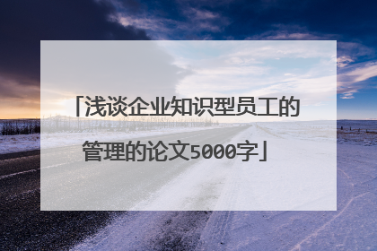 浅谈企业知识型员工的管理的论文5000字