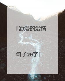 浪漫的爱情句子20字