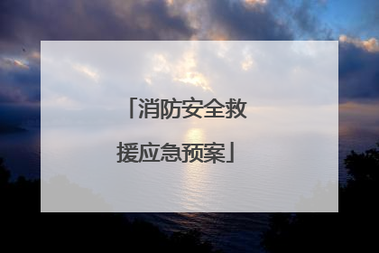 消防安全救援应急预案