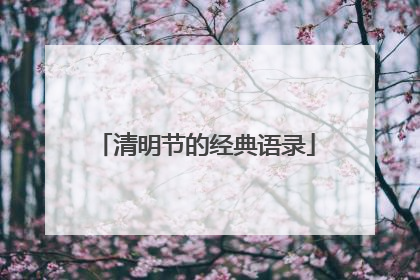 清明节的经典语录