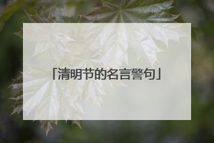 清明节的名言警句