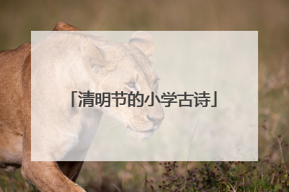 清明节的小学古诗
