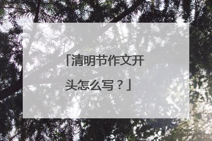 清明节作文开头怎么写？