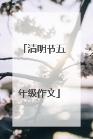 清明节五年级作文