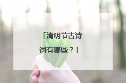 清明节古诗词有哪些？