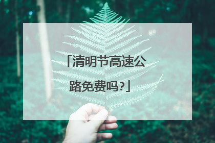 清明节高速公路免费吗?
