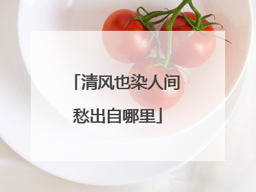 清风也染人间愁出自哪里