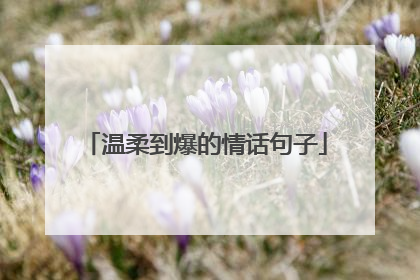 温柔到爆的情话句子