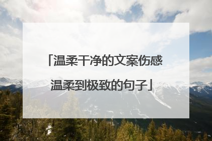 温柔干净的文案伤感 温柔到极致的句子