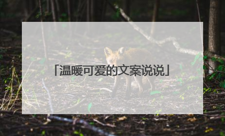 温暖可爱的文案说说