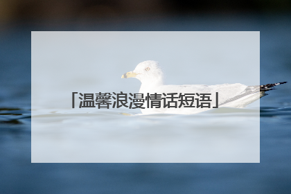 温馨浪漫情话短语
