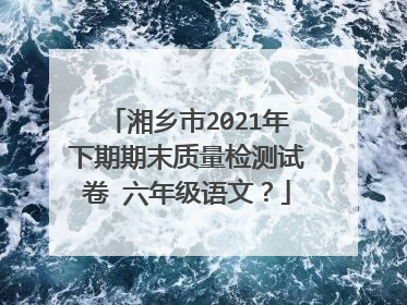 湘乡市2021年下期期末质量检测试卷 六年级语文？
