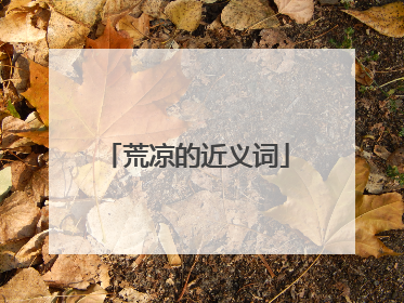 荒凉的近义词