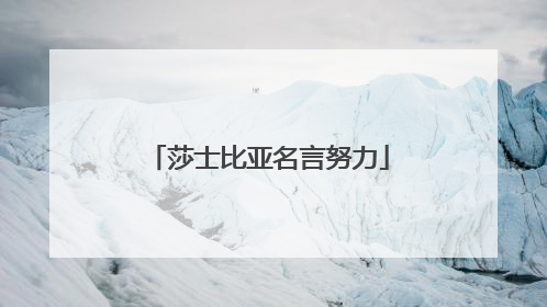 莎士比亚名言努力