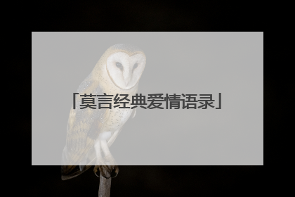 莫言经典爱情语录