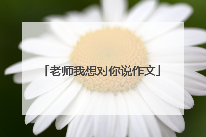 老师我想对你说作文