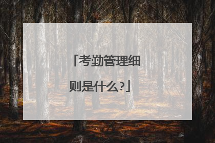 考勤管理细则是什么?