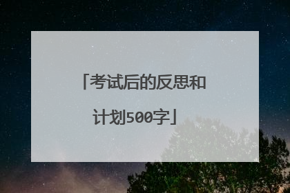 考试后的反思和计划500字