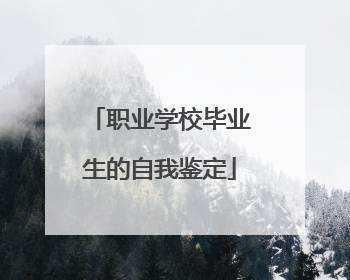 职业学校毕业生的自我鉴定