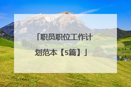 职员职位工作计划范本【5篇】