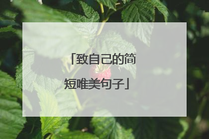 致自己的简短唯美句子