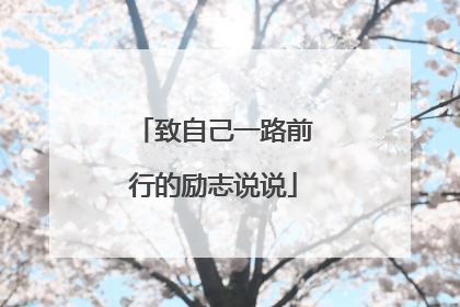 致自己一路前行的励志说说