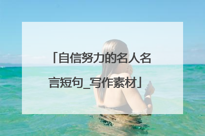 自信努力的名人名言短句_写作素材