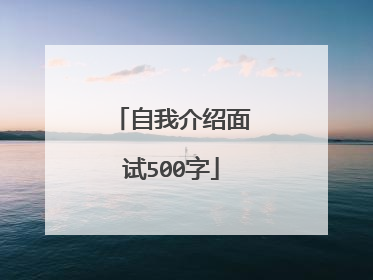 自我介绍面试500字