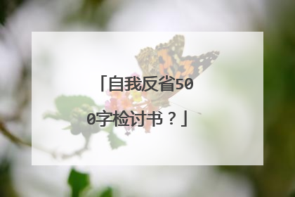自我反省500字检讨书？